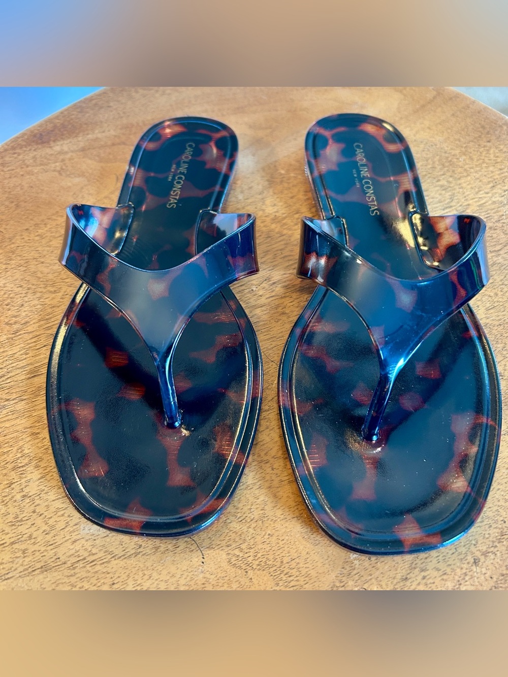 Designer Caroline Constas NY Tortoiseshell Sandals. Size 8 – Excellent condition